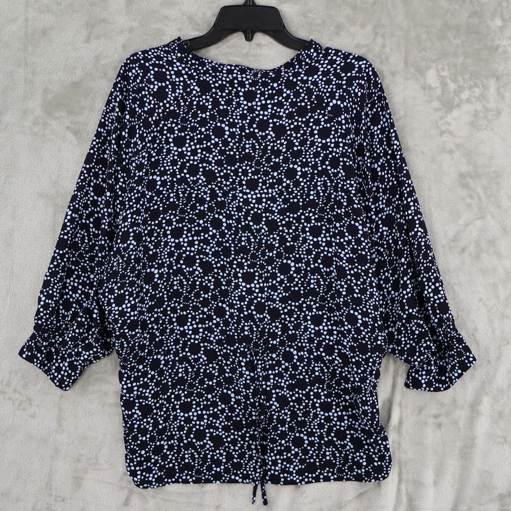 NIC+ZOE Pearl Garden Cinch Top Women M Blue Hi Low Boho Flowy Casual Coastal NWT - Picture 4 of 16